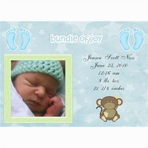 Jensens Birth Annoucements By Jamey 7 x5  Photo Card - 2
