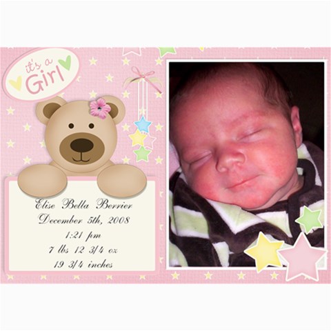Jensens Birth Annoucements By Jamey 7 x5  Photo Card - 17