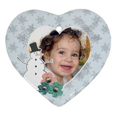 Snowman Heart ornament - Ornament (Heart)