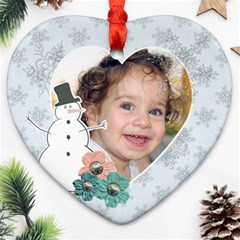 Snowman Heart ornament - Ornament (Heart)