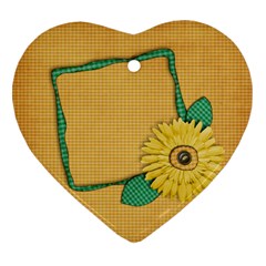 Gingham Daisy ornament - Ornament (Heart)