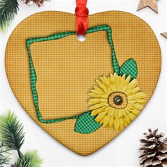 Gingham Daisy ornament - Ornament (Heart)