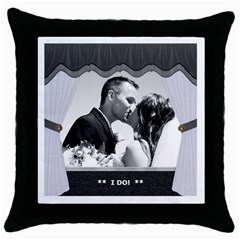 Wedding Pillow - Throw Pillow Case (Black)