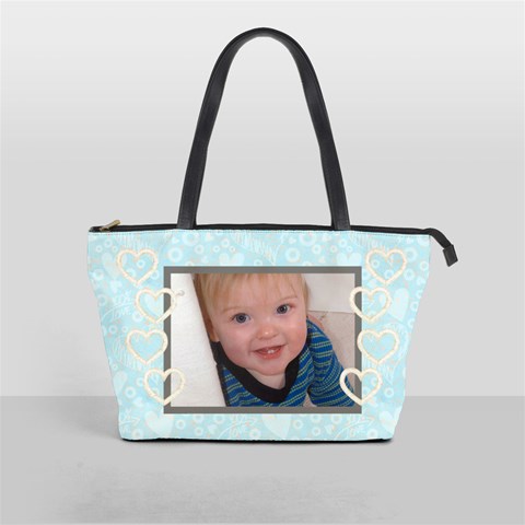 100% Love Blue Classic Shoulder Bag By Catvinnat Front