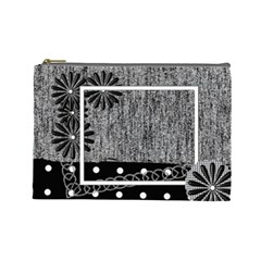 cosmetics bag large_black & white - Cosmetic Bag (Large) cosmetics bag large_black & white - Cosmetic Bag (Large)