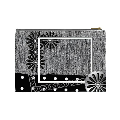 Cosmetics Bag Large Black & White By Angel Back