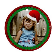 Round Santa Hat ornament - Round Ornament (Two Sides)