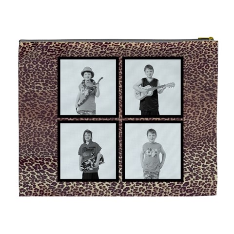 Classic Leopard Skin Cosmetic Case By Catvinnat Back