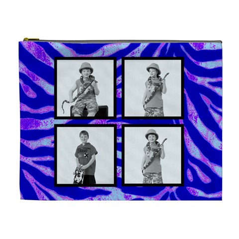 Zebra In Blue Cosmetic Case By Catvinnat Front