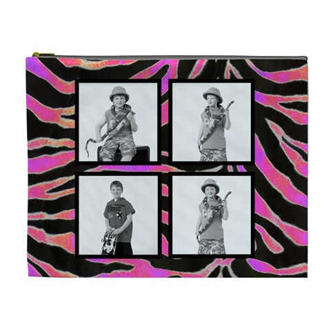 Psychadelic Zebra Cosmetic Case By Catvinnat Front