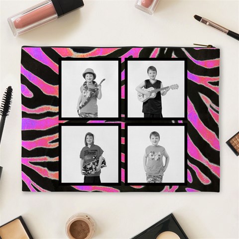 Psychadelic Zebra Cosmetic Case By Catvinnat Back