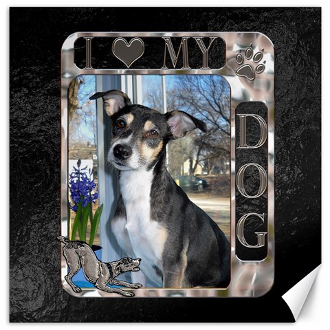 Dog 16x16 Canvas #2 By Lil 15.2 x15.41  Canvas - 1