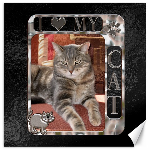 Cat 16x16 Canvas #2 By Lil 15.2 x15.41  Canvas - 1
