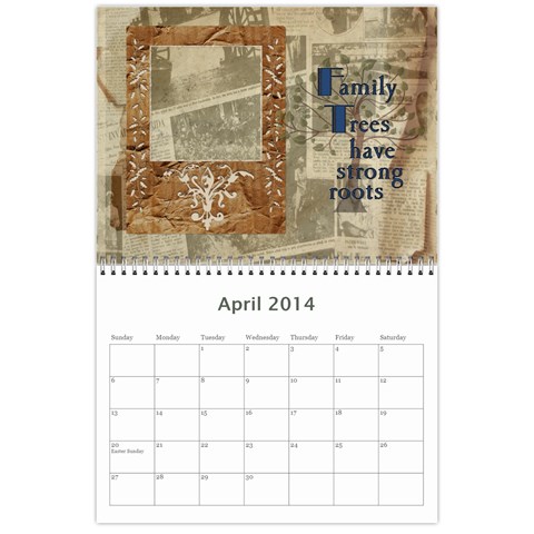 Family Tree Calendar By Lil Apr 2014
