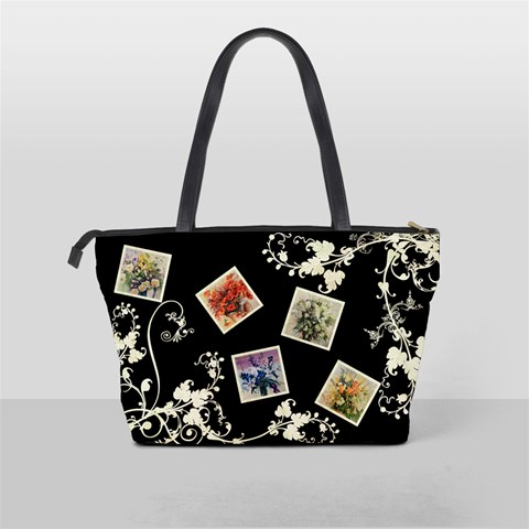 Black & Creme Swirly Shoulder Bag By Hannah Back