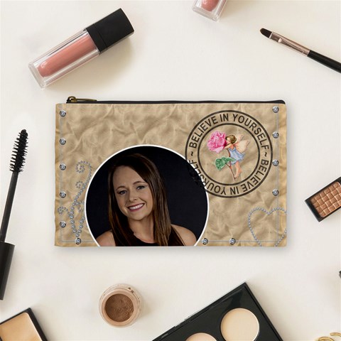 Believe Medium Cosmetic Bag By Lil Front