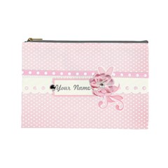 Pink Flower 2 case- Large- template - Cosmetic Bag (Large)