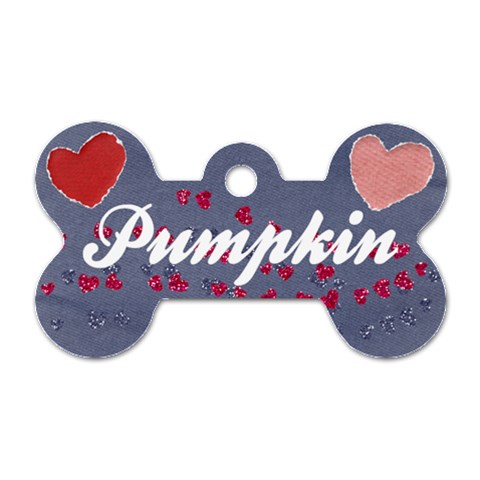 Hearts Dog Tag By Mikki Front