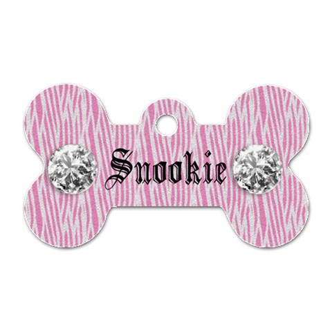 Diamonds & Zebra Dog Tag By Mikki Front