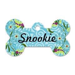 Blue Floral Dog Tag