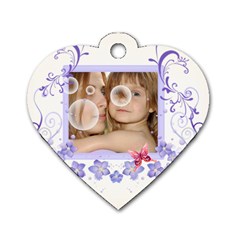 flower tag - Dog Tag Heart (Two Sides)