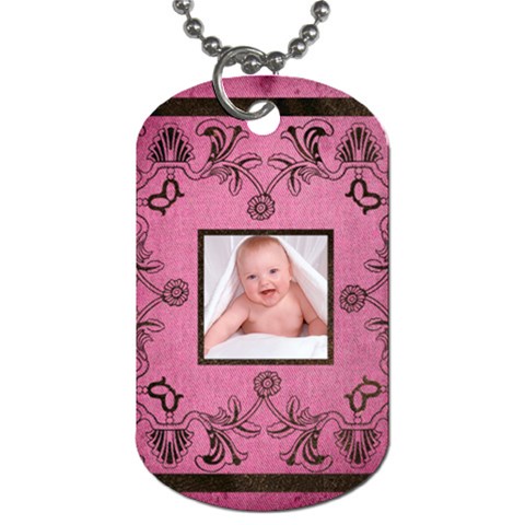 Art Nouveau Pink Dog Tag By Catvinnat Back