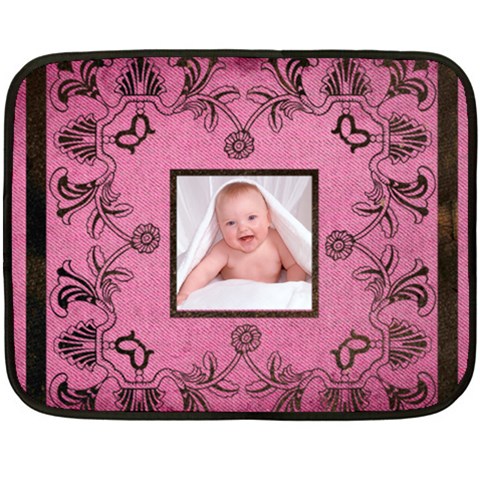 Art Nouveau Pink Mini Fleece By Catvinnat 35 x27  Blanket