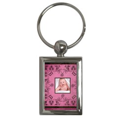 Art Nouveau Pink Key Chain