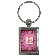 Art Nouveau Pink Key Chain - Key Chain (Rectangle)