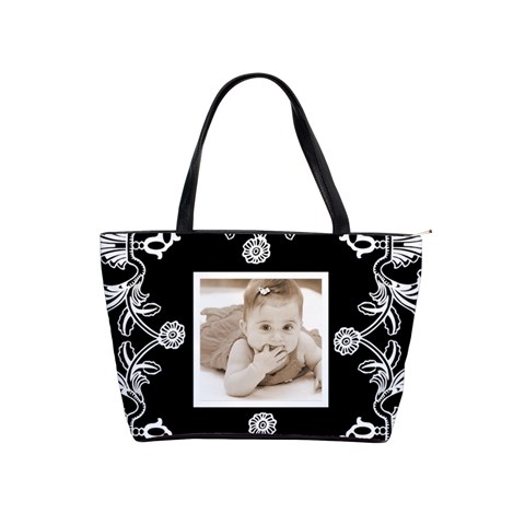 Art Nouveau Black & White Classic Shoulder Bag By Catvinnat Front