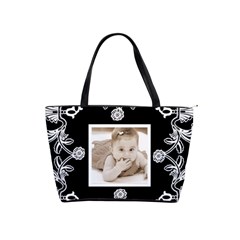 Art Nouveau Black & White Classic Shoulder Bag - Classic Shoulder Handbag Art Nouveau Black & White Classic Shoulder Bag - Classic Shoulder Handbag