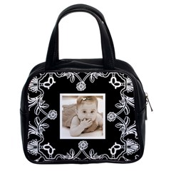 Art Nouveau Black & white handbag - Classic Handbag (Two Sides)