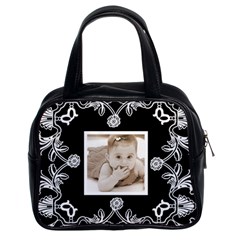 Art Nouveau Black & white handbag - Classic Handbag (Two Sides) Art Nouveau Black & white handbag - Classic Handbag (Two Sides)