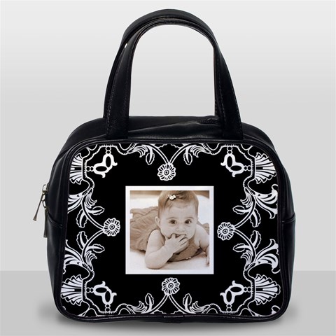 Art Nouveau Black & White Handbag By Catvinnat Back