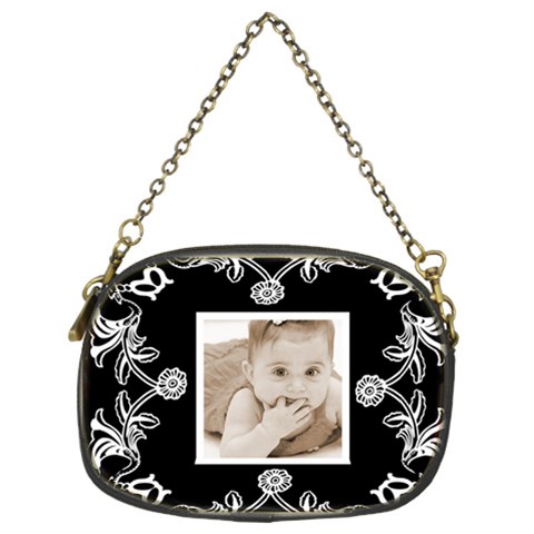 Art Nuuveau Black & White Chain Purse By Catvinnat Front