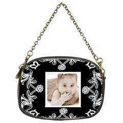 Art Nuuveau Black & white chain purse - Chain Purse (Two Sides)