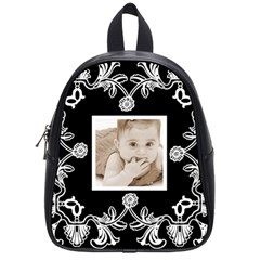 Art Nouveau Black & White mini backpack schoolbag - School Bag (Small) Art Nouveau Black & White mini backpack schoolbag - School Bag (Small)