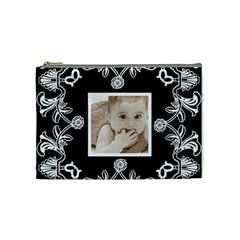 Art Nouveau Black & White Medium Cosmetic Bag