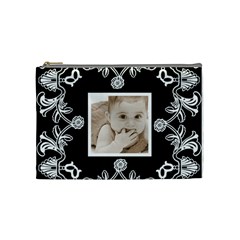 Art Nouveau Black & White Medium Cosmetic Bag (7 styles) - Cosmetic Bag (Medium)