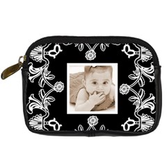 Art Nouveau Black & White DigitalCamera Case - Digital Camera Leather Case