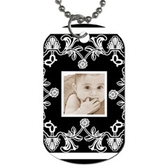 Art Nouveau Black & White Dog Tag - Dog Tag (Two Sides)