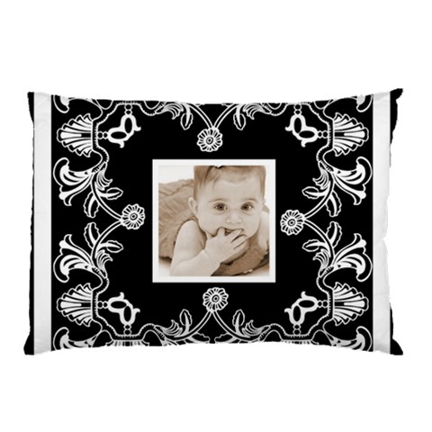 Art Nouveau Black & White Pillow Case By Catvinnat 26.62 x18.9  Pillow Case