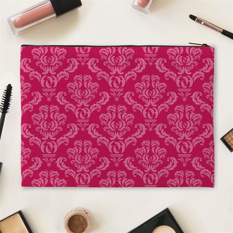 Pink & Green Xl Cosmetic Bag By Klh Back