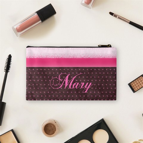 Pinkdots Small Cosmetic Bag By Mary Back