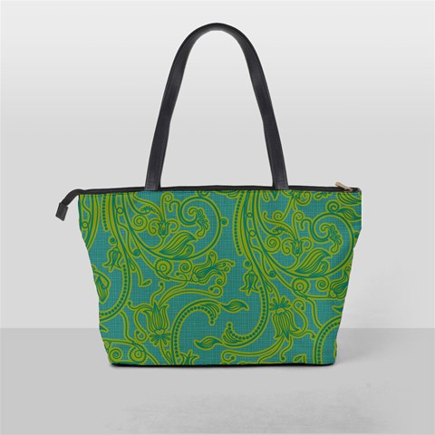 Turquoise & Green Classic Shoulder Bag By Klh Back