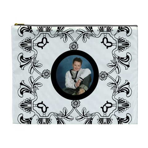 Bold Black & White Extra Large Cosmetic Case By Catvinnat Front