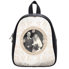 art nouveau antique lace small back pack school bag - School Bag (Small) art nouveau antique lace small back pack school bag - School Bag (Small)