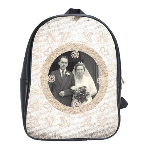 Art Nouveau Antique Lace Large Back Pack School Bag By Catvinnat Front