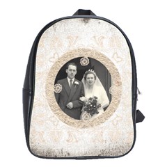 art nouveau antique lace large back pack school bag - School Bag (Large) art nouveau antique lace large back pack school bag - School Bag (Large)