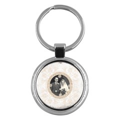 Art Nouveau Antique Lace  Round Keychain
